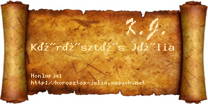 Körösztös Júlia névjegykártya