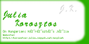 julia korosztos business card